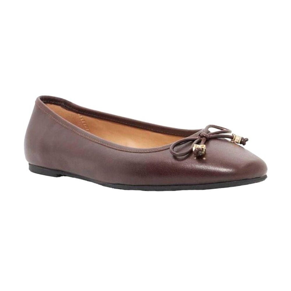 Dune London Womens/Ladies Hennie Leather Ballerina Flats / Brown